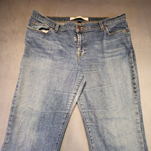 Mossimo Jeans Womens 16 Blue Medium Washed Distressed Flared Y2K Grunge - Picture 2 of 10
